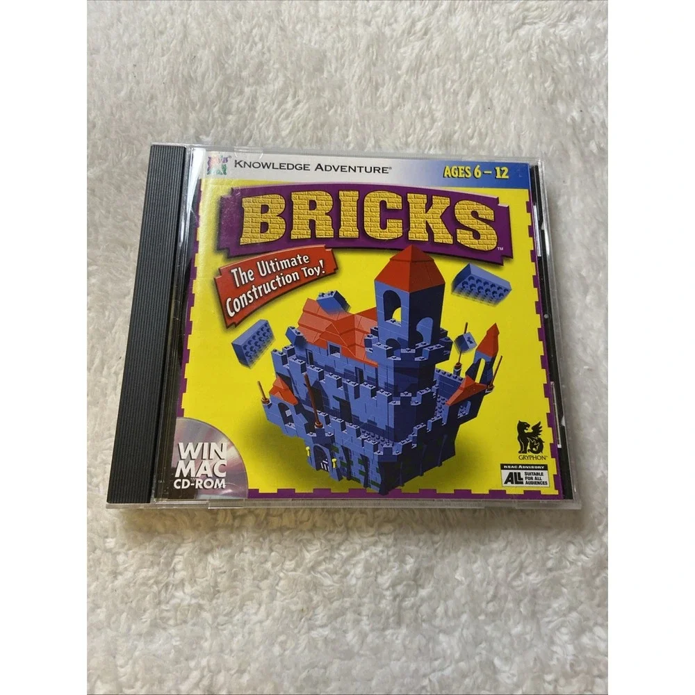 Bricks by Knowledge Adventure Vintage Windows Mac PC CD ROM Ages 6-12 Build